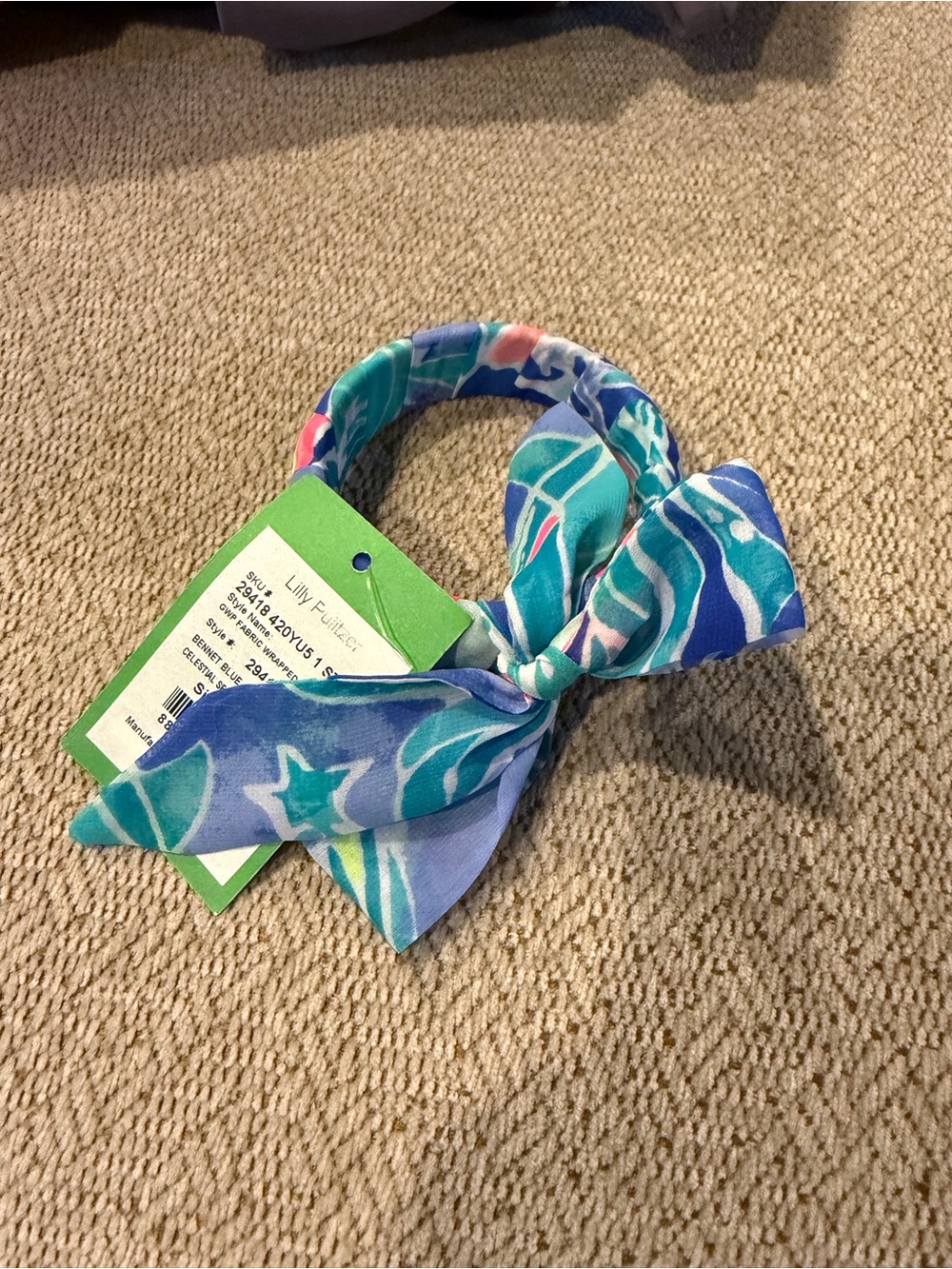 Lilly Pulitzer Blue & Teal Bow bangle bracelet